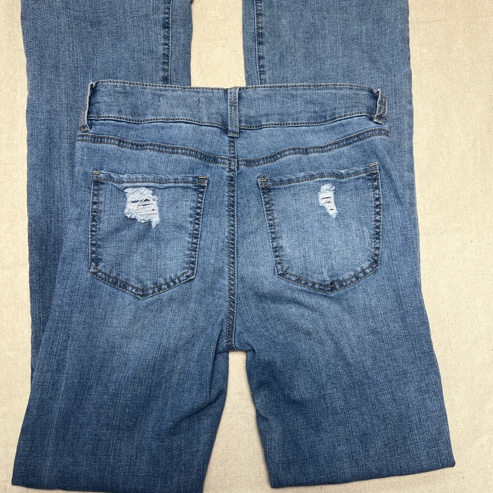 BCBGeneration Distressed Mid Rise Bootcut Jeans - Size 5/27 - Picture 4 of 8